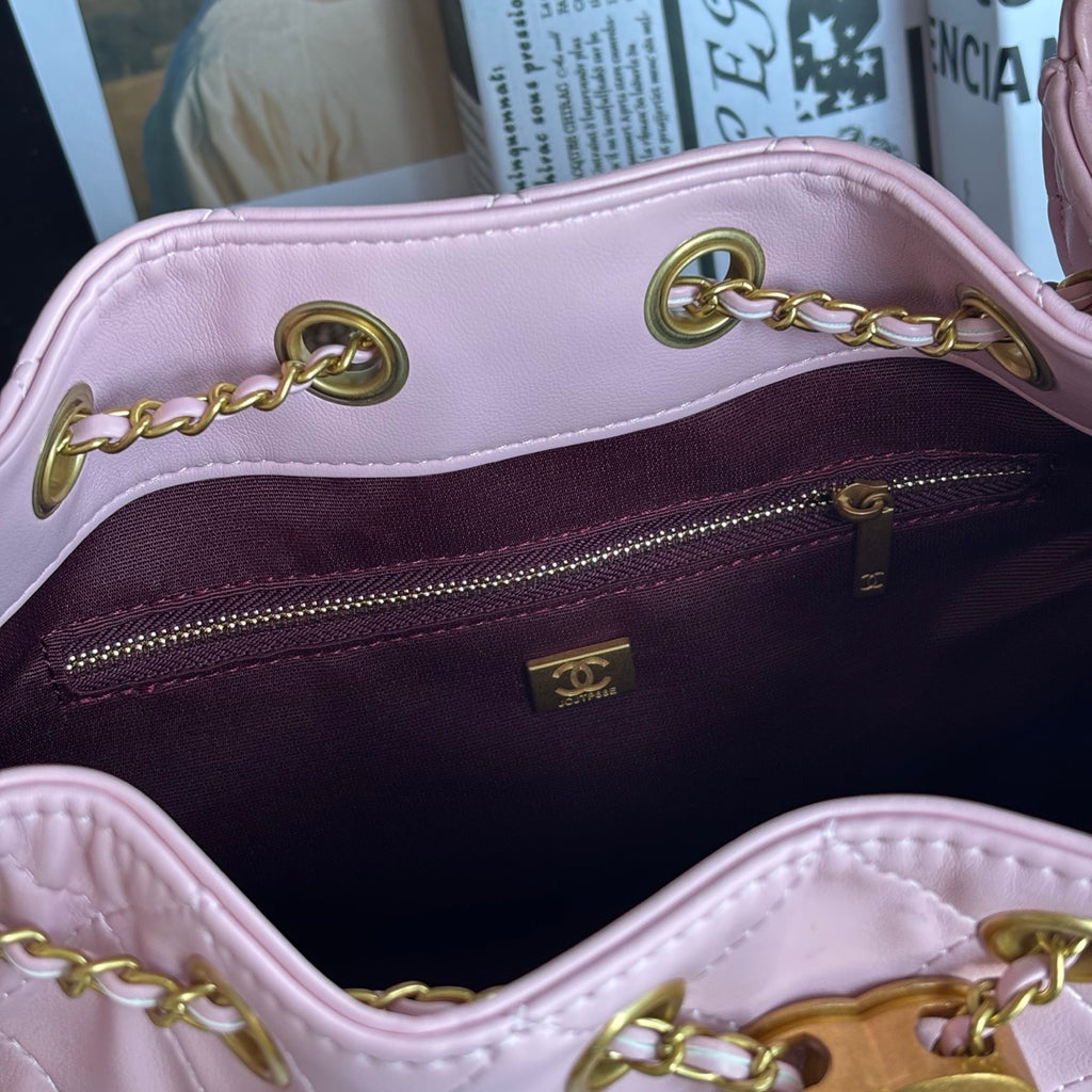 Light Pink Sheepskin Hobo Bag