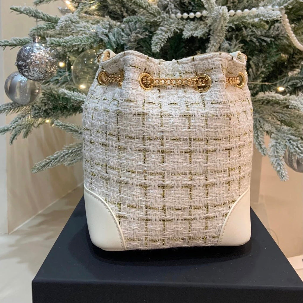 White & Gold Christmas Gift Bag