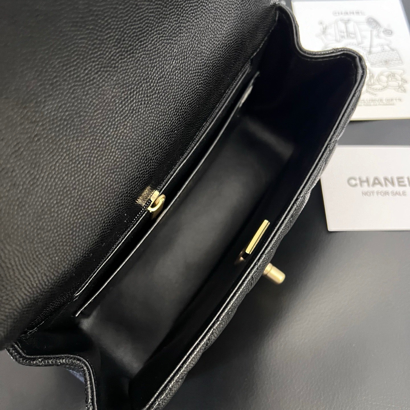 Black Sheepskin 24A Handle Flap Bag