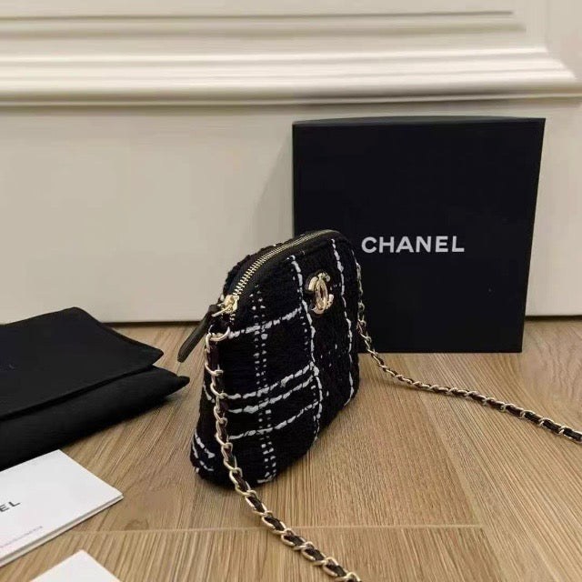 Tweed Crossbody Mini Shell Bag