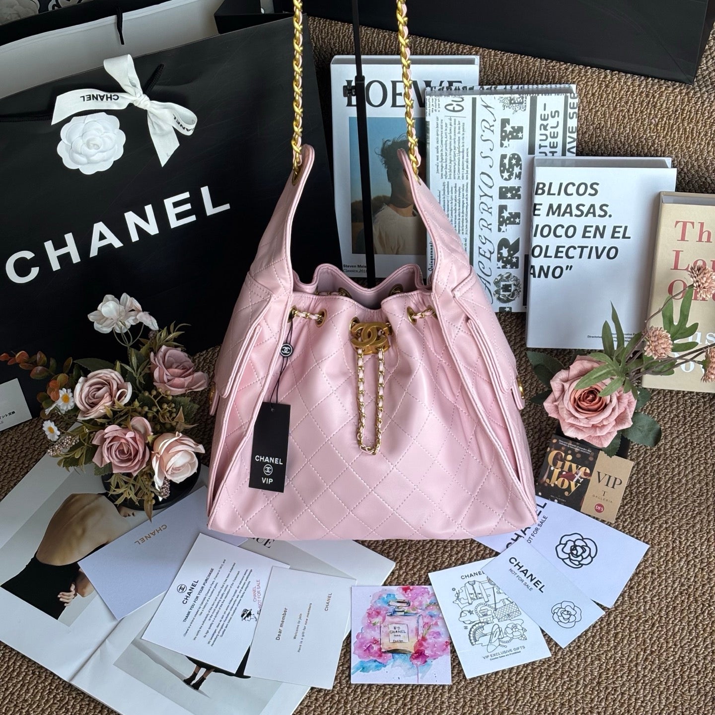 Light Pink Sheepskin Hobo Bag