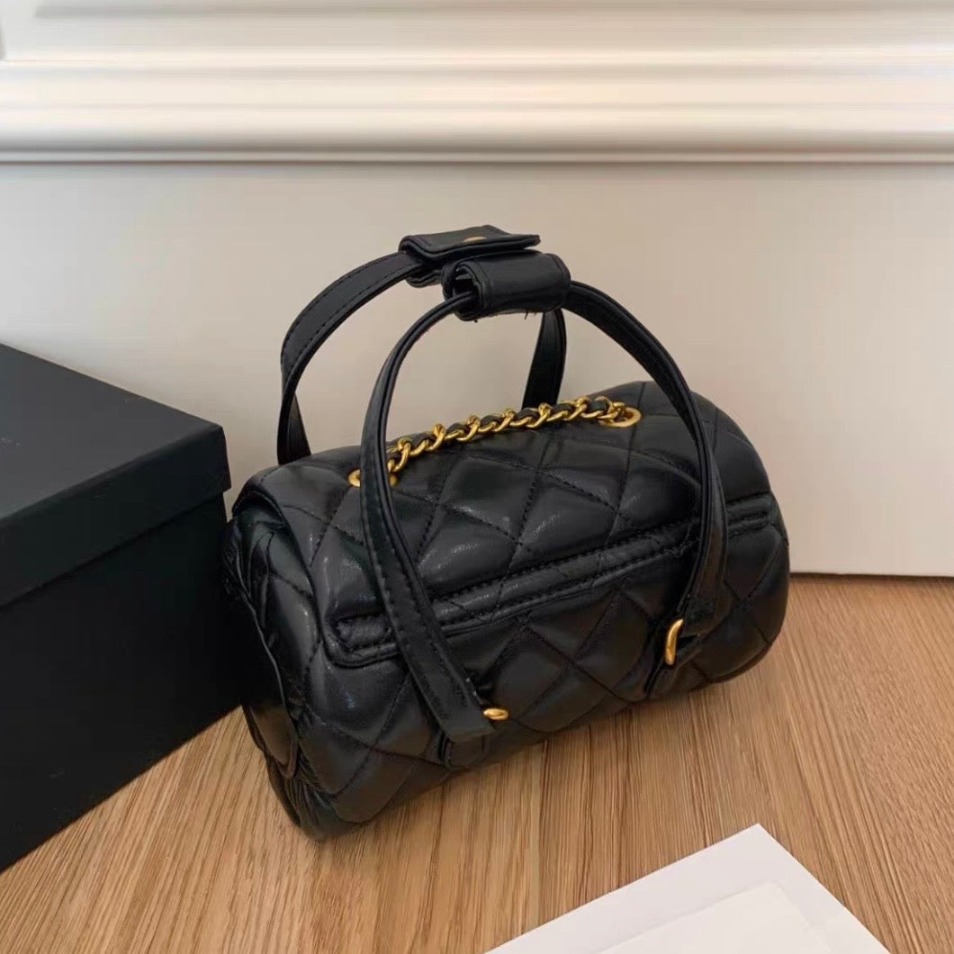 Leather mini Bowling Bag