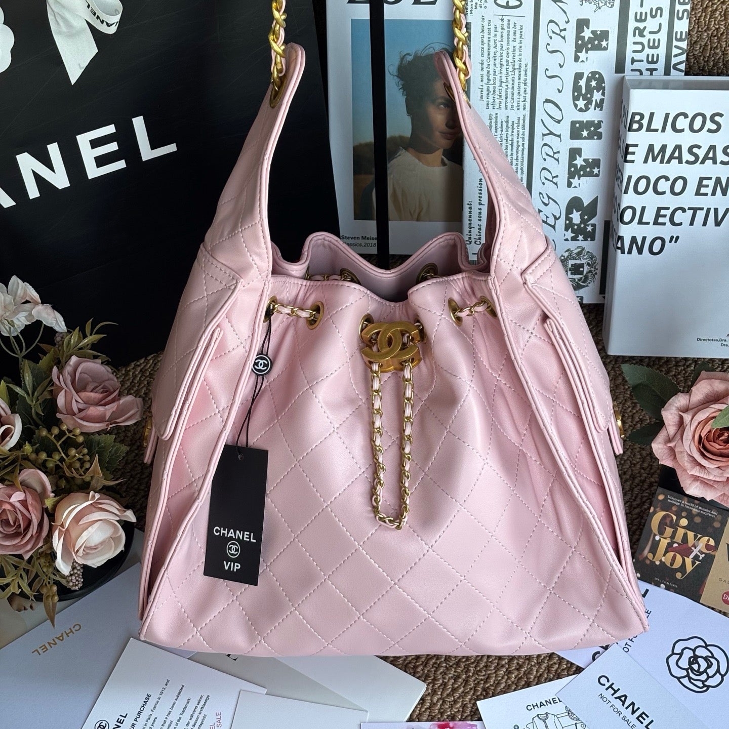 Light Pink Sheepskin Hobo Bag