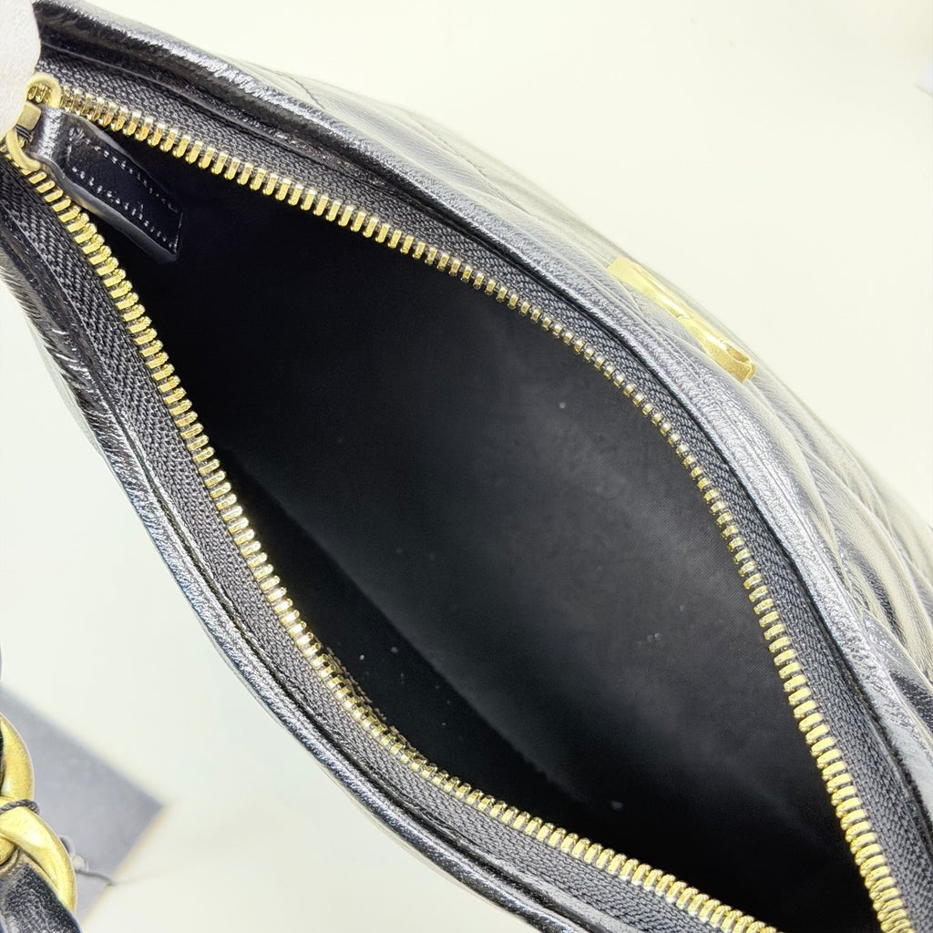 CHANEL Beauty Cosmetic Makeup Bag Black Zipup Shoulder Bag Promotional Gift GWP14