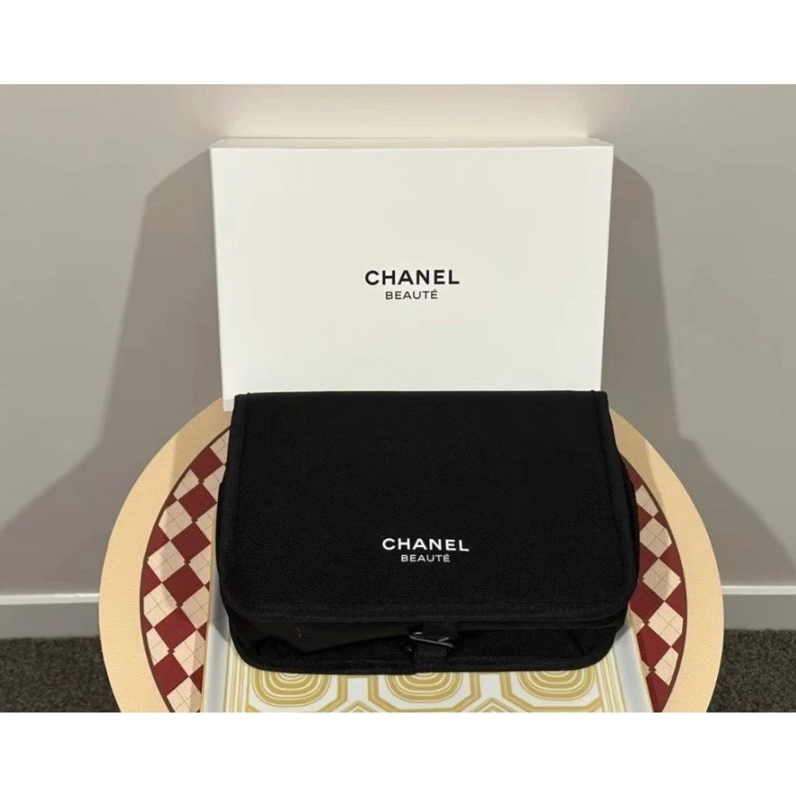 Chanel Beaute Hanging Toiletry Bag Black Brand New Makeup Cosmetics Case Pouch10