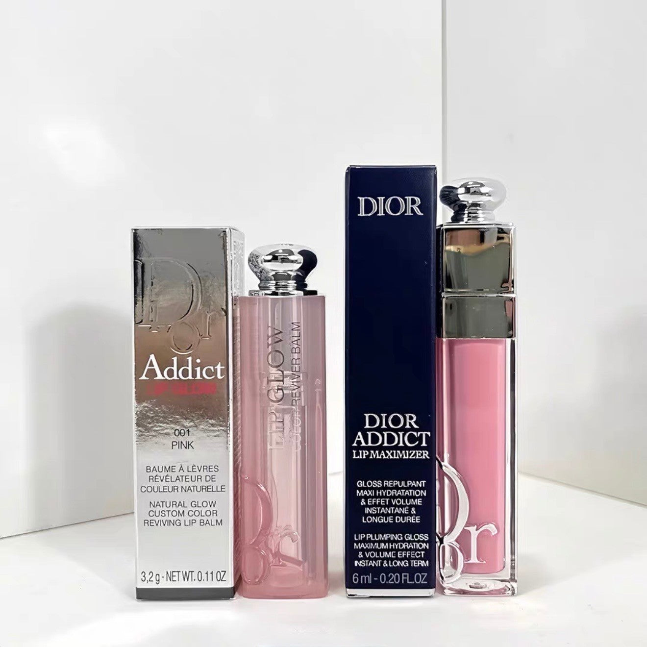 Christian Dior Addict Lip Experts Duo Lip Glow 001 And Lip Maximizer 004 Pink2