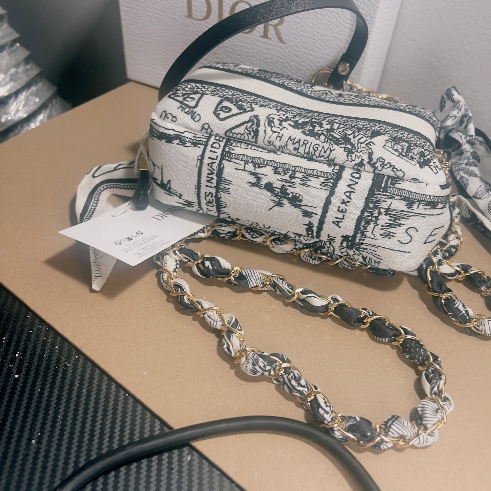 CHRISTIAN DIOR GWP COSMETIC BAG  DIY MODIFIED VERSION WITH DOUBLE CHAIN STRAPS6