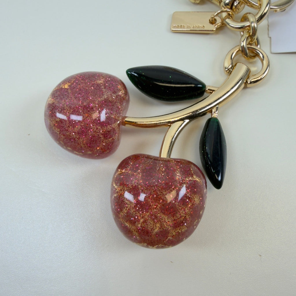 Authentic NWT Coach Signature Pink Cherry Bag Charm 885472