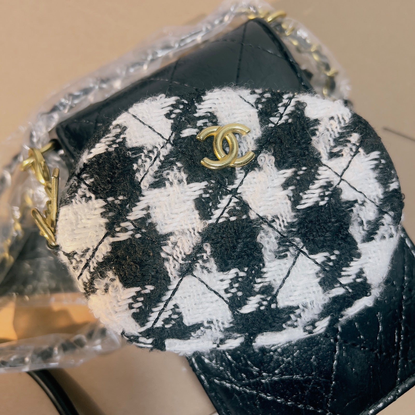 CHANEL Makeup VIP Gift Pouch With Chain Plus Tweed Coin Purse, Box GWP3