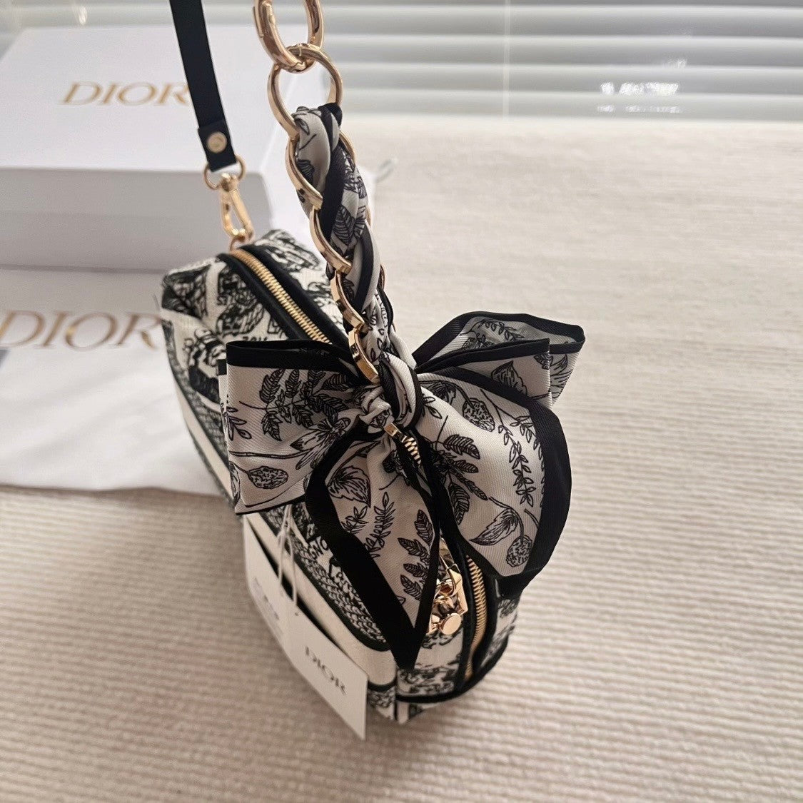 CHRISTIAN DIOR GWP COSMETIC BAG  DIY MODIFIED VERSION WITH DOUBLE CHAIN STRAPS14