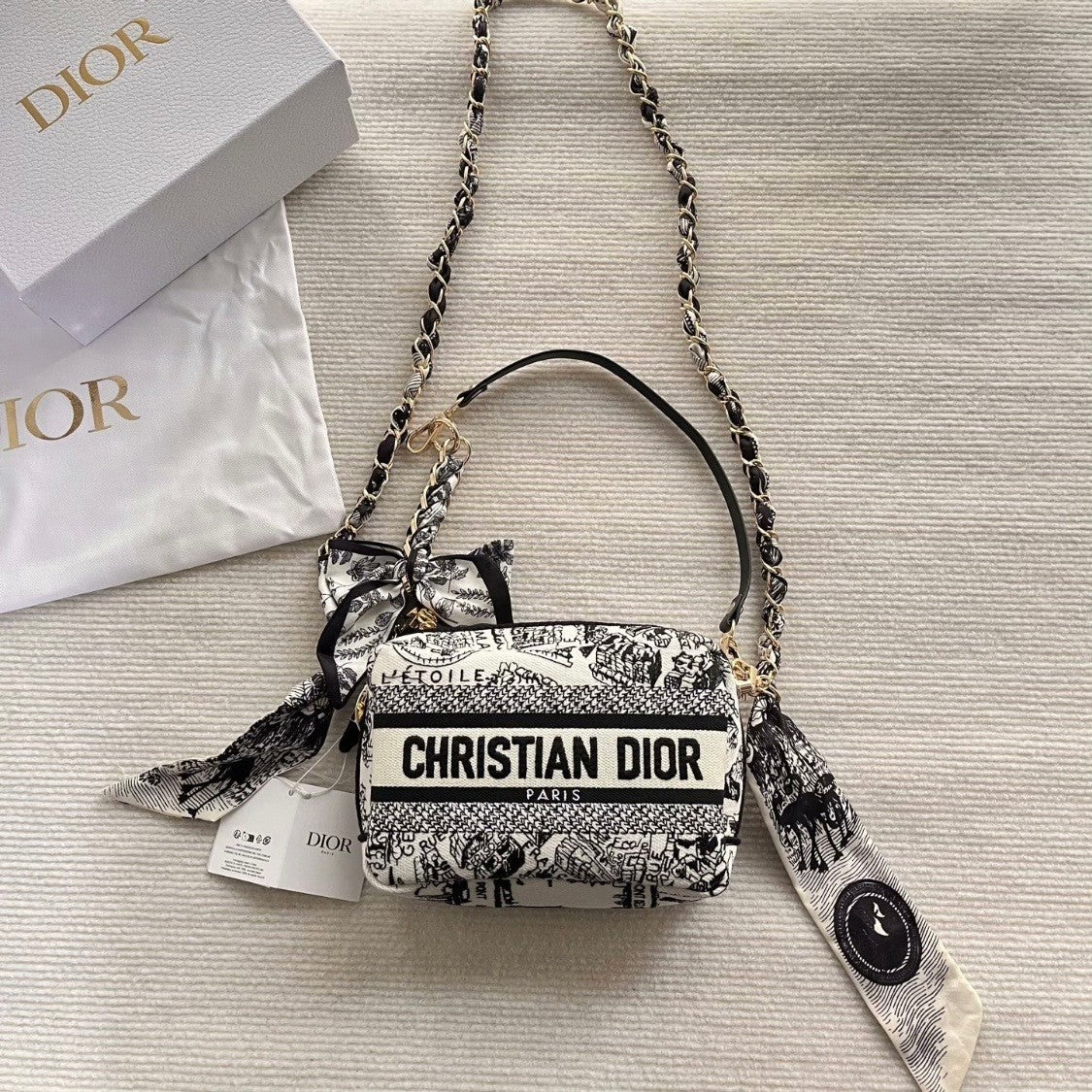 CHRISTIAN DIOR GWP COSMETIC BAG  DIY MODIFIED VERSION WITH DOUBLE CHAIN STRAPS11