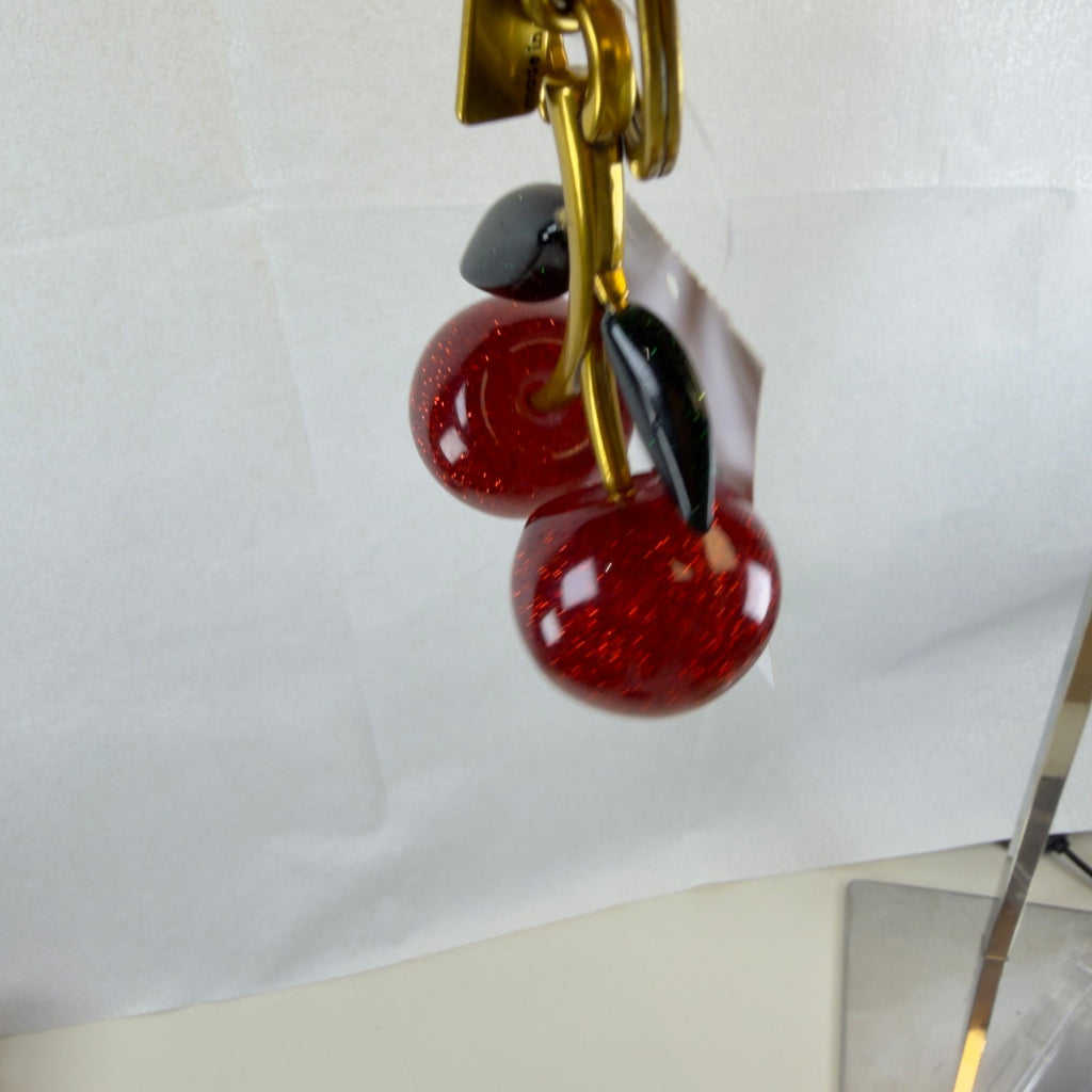 Authentic NWT Coach Signature Red Cherry With Green Leaves Bag Charm F585163