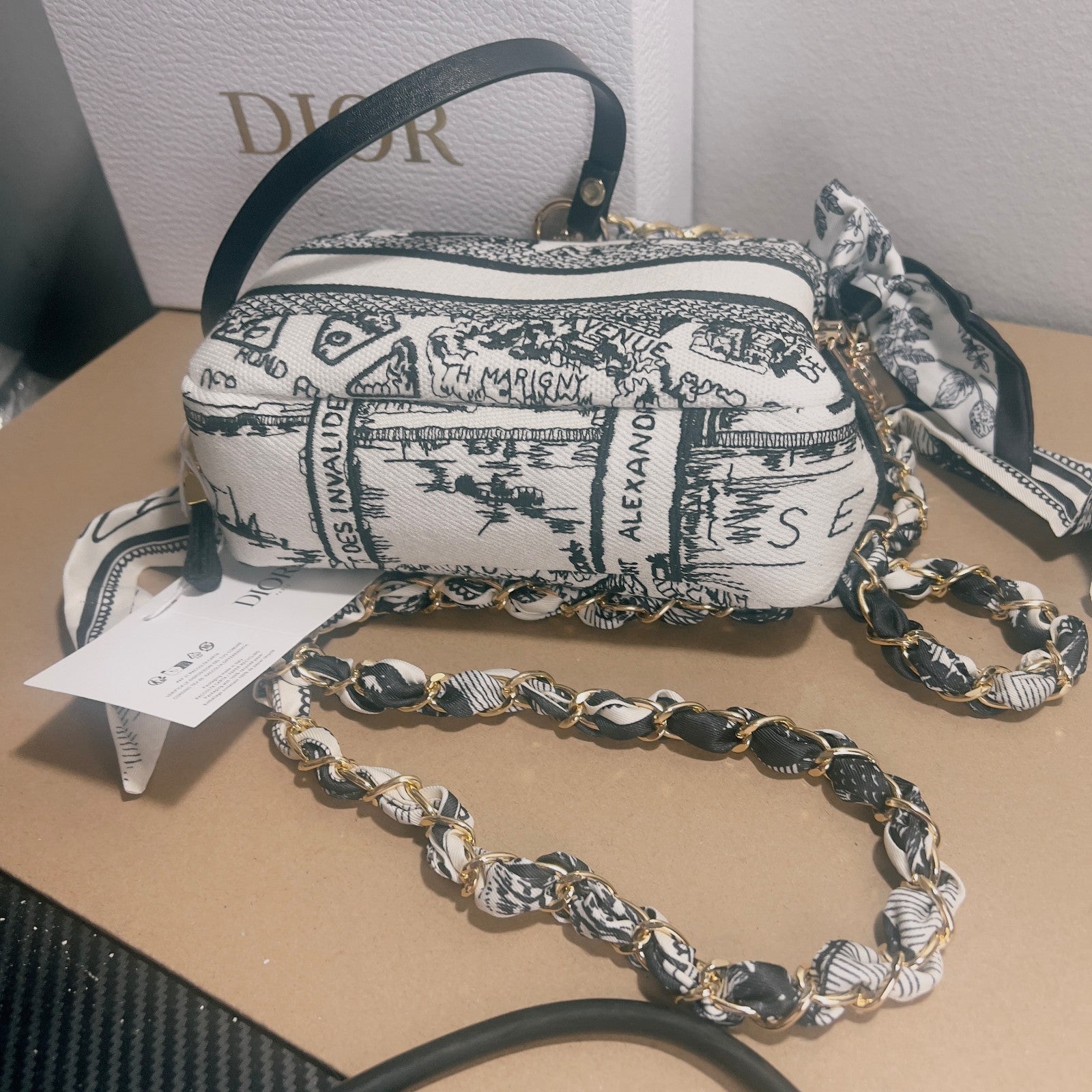CHRISTIAN DIOR GWP COSMETIC BAG  DIY MODIFIED VERSION WITH DOUBLE CHAIN STRAPS7