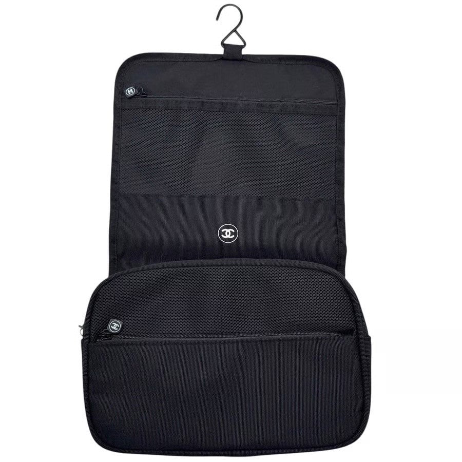 Chanel Beaute Hanging Toiletry Bag Black Brand New Makeup Cosmetics Case Pouch0