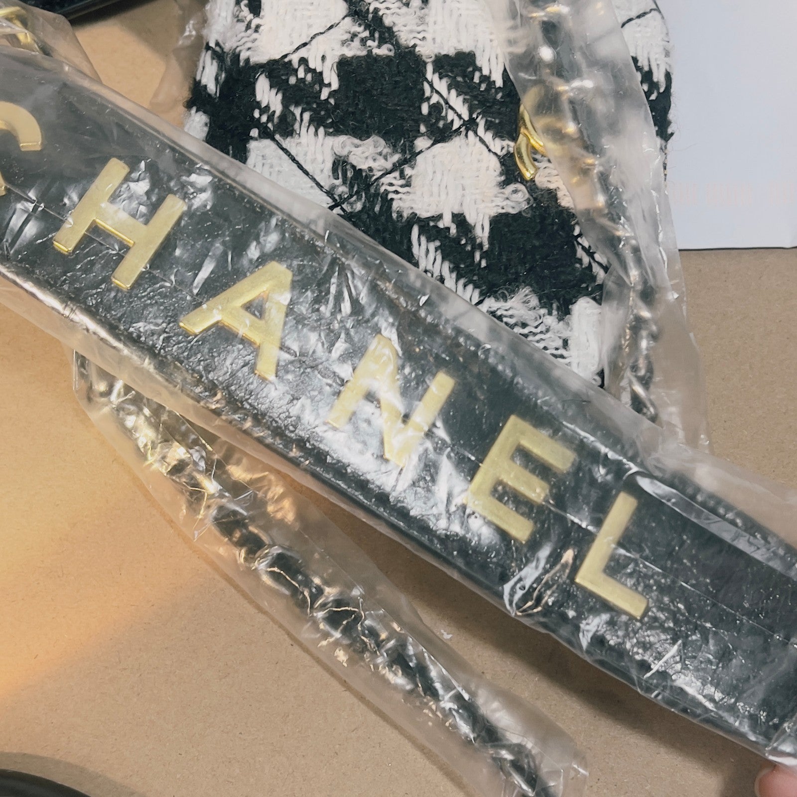 CHANEL Makeup VIP Gift Pouch With Chain Plus Tweed Coin Purse, Box GWP9