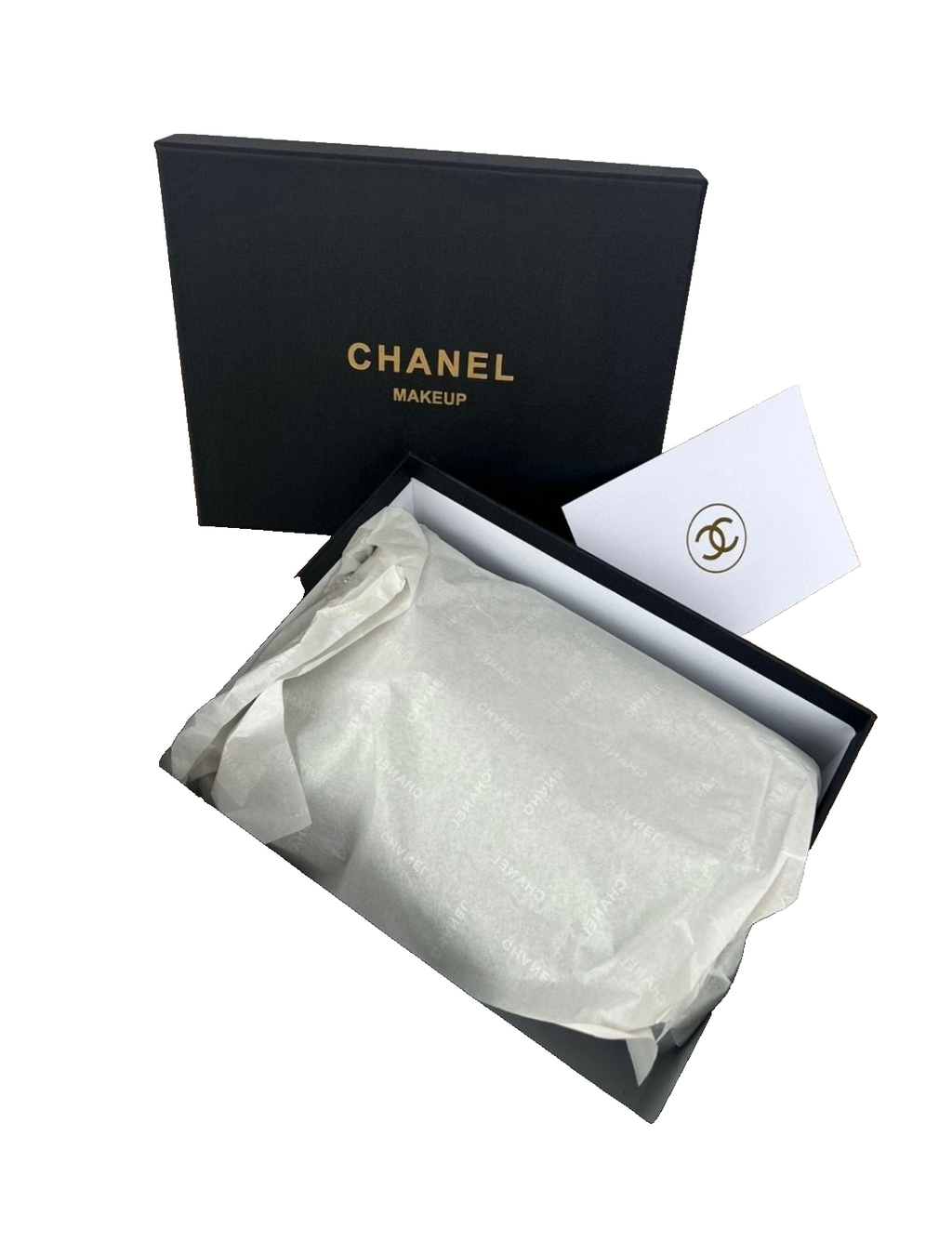 CHANEL Makeup VIP Gift Pouch Phone Purse With Pearl Chain, Box GWP6
