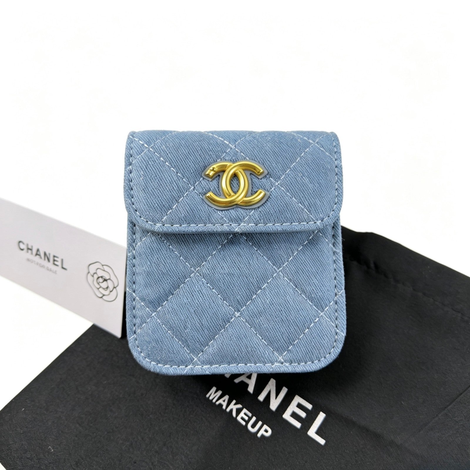 CHANEL Beauty / Makeup line mini Denim bag – Gift With Purchase (GWP) item Blue0