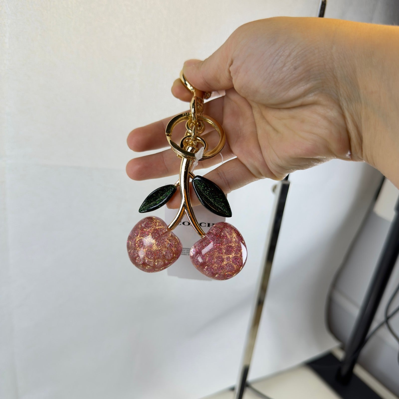 Authentic NWT Coach Signature Pink Cherry Bag Charm 885476
