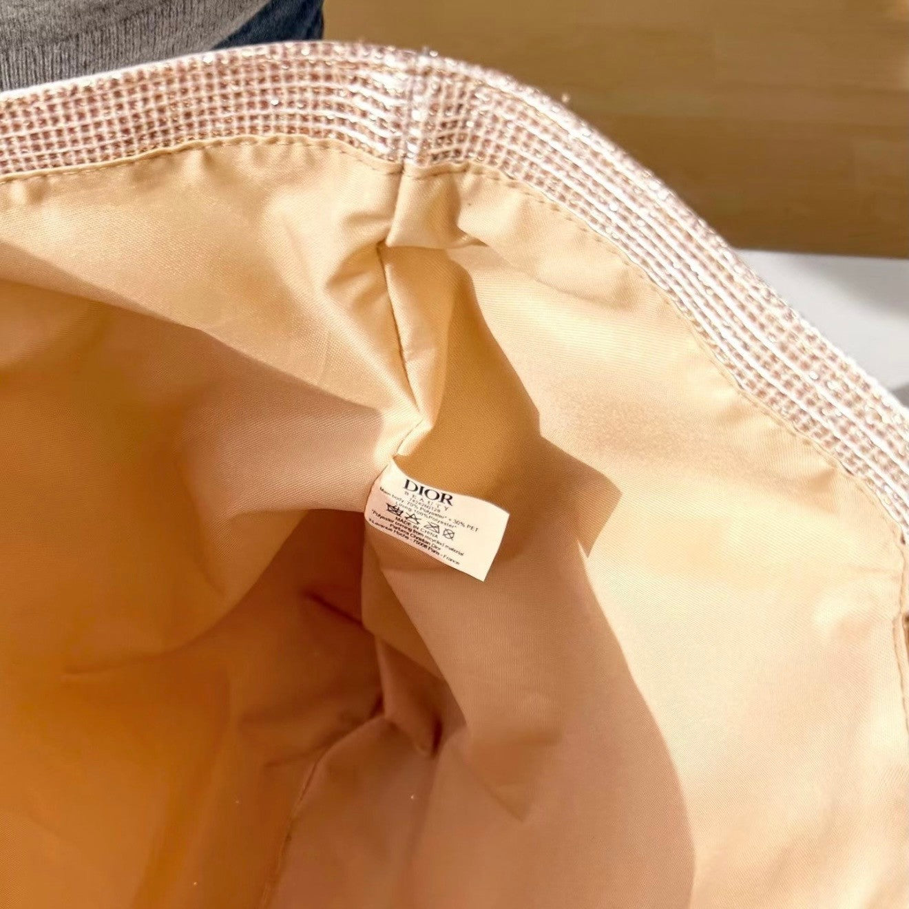 Christian Dior Large Glitter Tote Bag GWP VIP Gift Gold Mesh Shopper Travel Work2