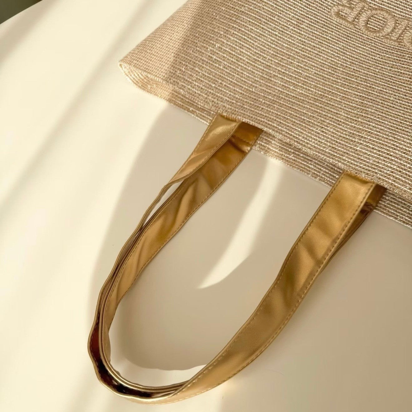 Christian Dior Large Glitter Tote Bag GWP VIP Gift Gold Mesh Shopper Travel Work3