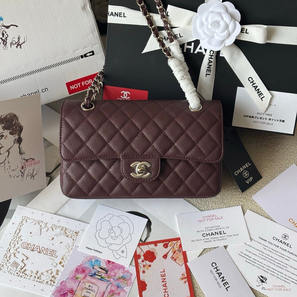 Burgundy Classic Flap Bag Lovely Pink Cherry