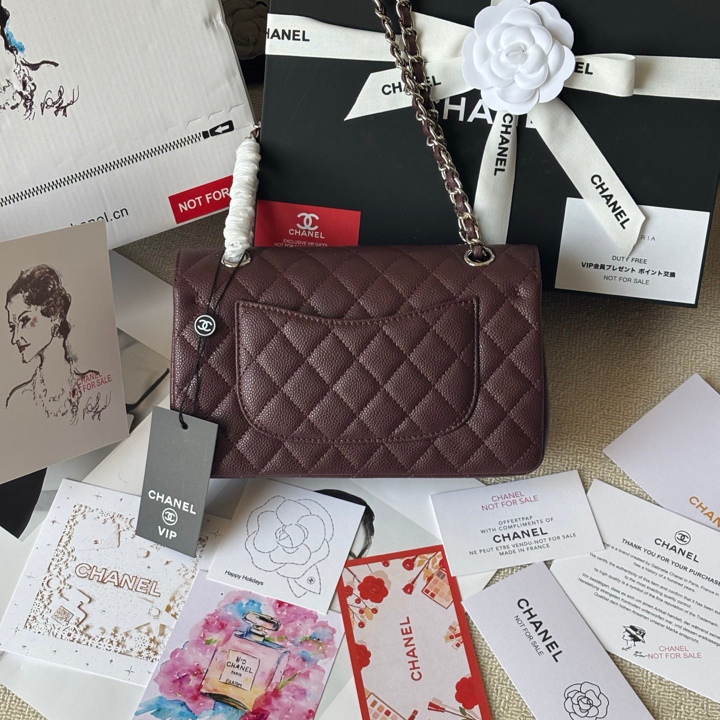 Burgundy Classic Flap Bag