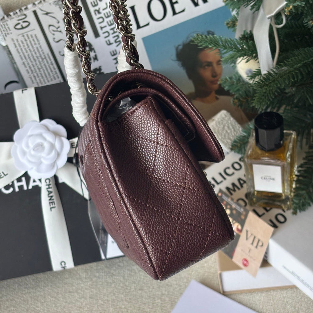 Burgundy Classic Flap Bag Lovely Pink Cherry