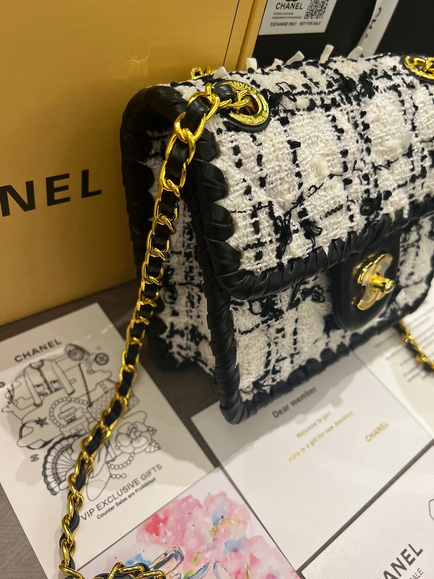 Tweed Crossbody Mini rectangle Bag