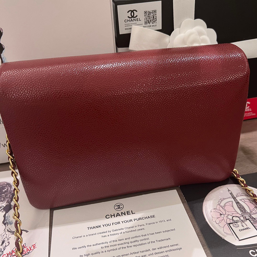 Maroon Caviar Leather Bag