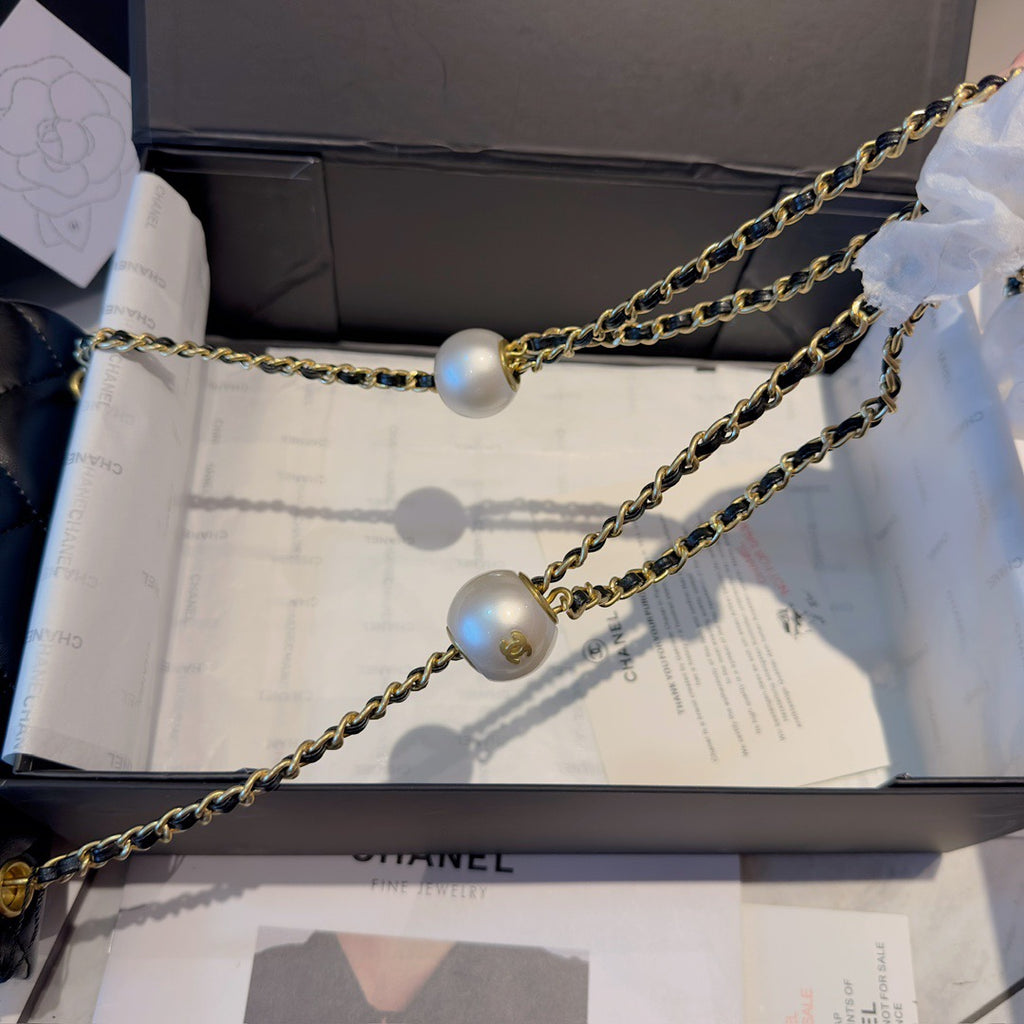 Sheepskin Double Pearl Flap Bag S