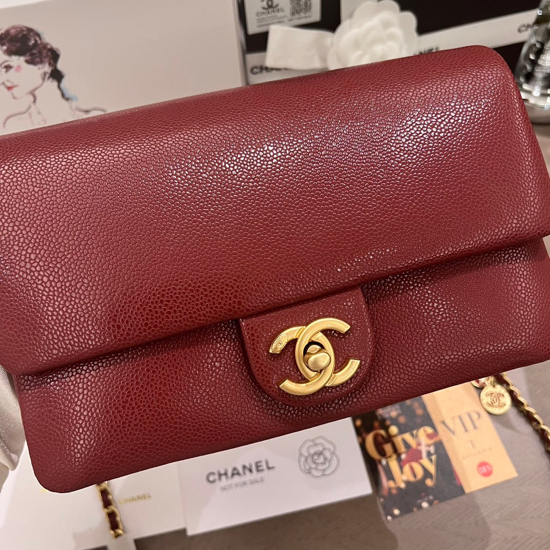 Maroon Caviar Leather Bag