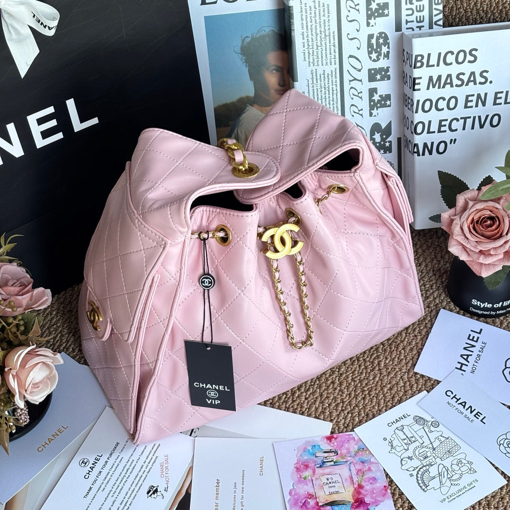 Light Pink Sheepskin Hobo Bag