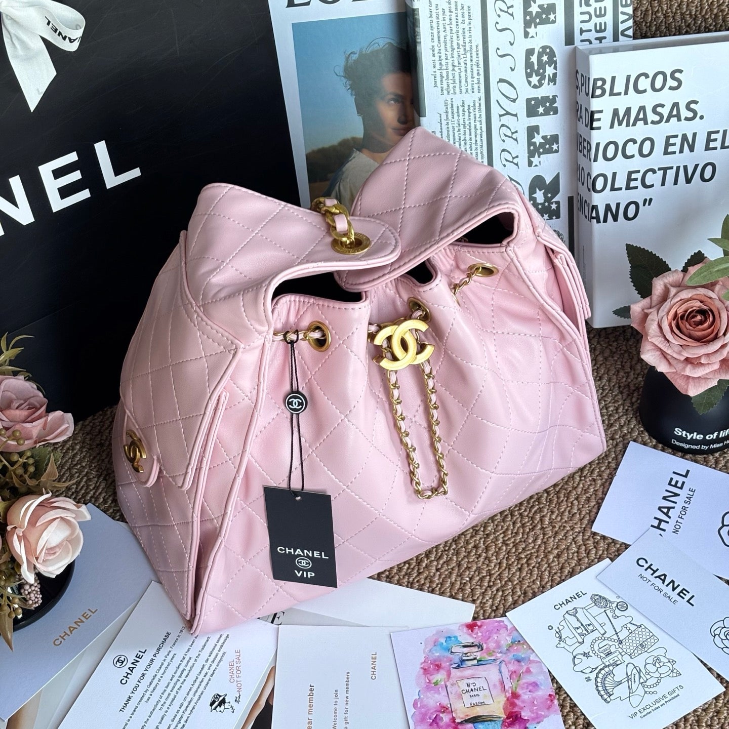 Light Pink Sheepskin Hobo Bag