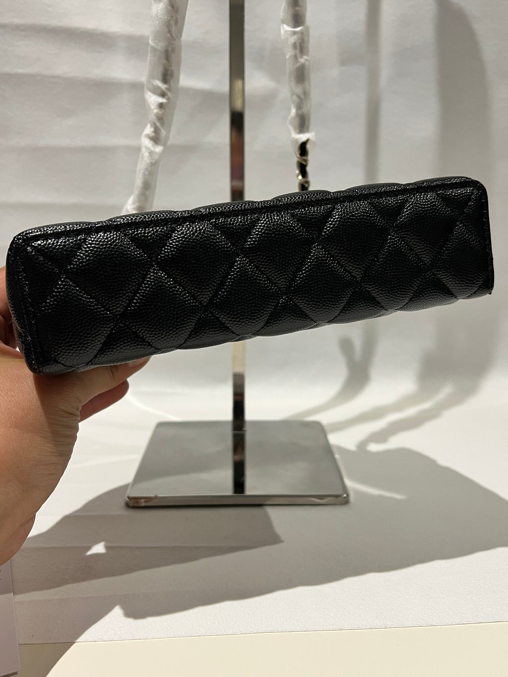 AUTH CHANEL BLACK CAVIAR RECTANGLE CROSSBODY MAKEUP BAG - VIP BEAUTY GWP NOVELTY Lovely Pink Cherry