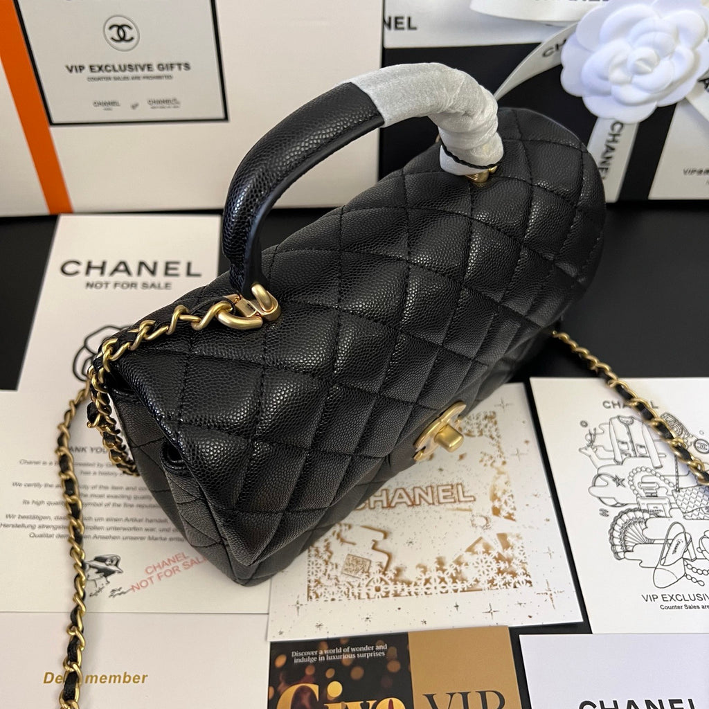 Black Sheepskin 24A Handle Flap Bag