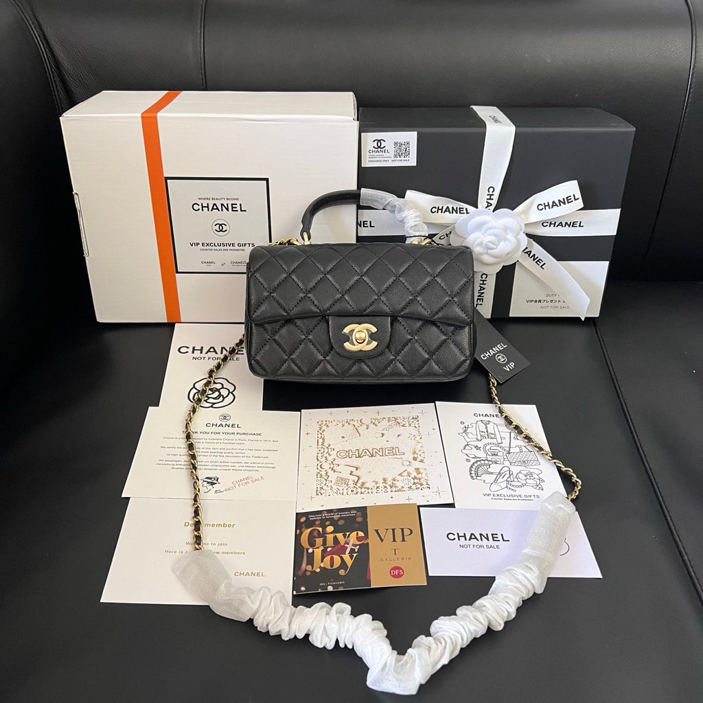 Black Sheepskin 24A Handle Flap Bag