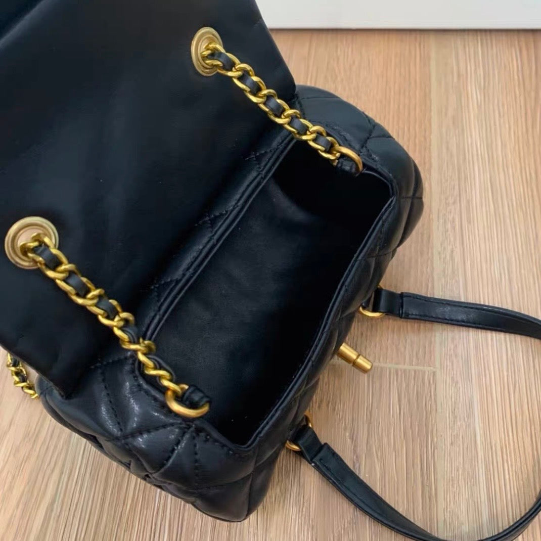 Leather mini Bowling Bag