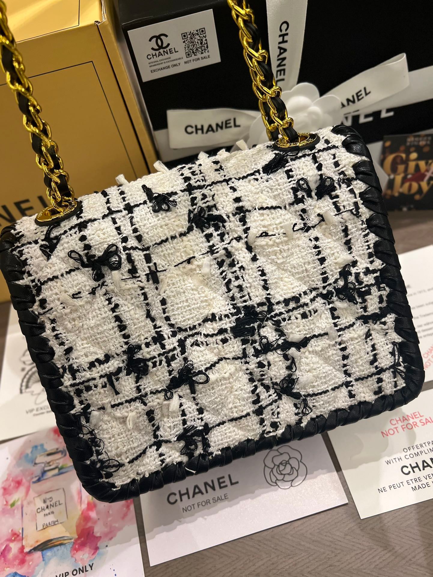 Tweed Crossbody Mini rectangle Bag