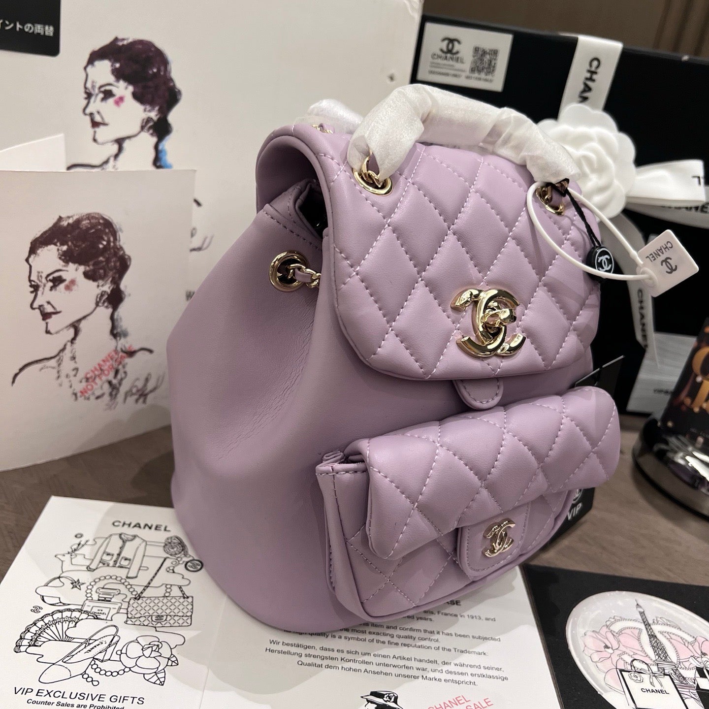 Lilac Leather Mini Backpack