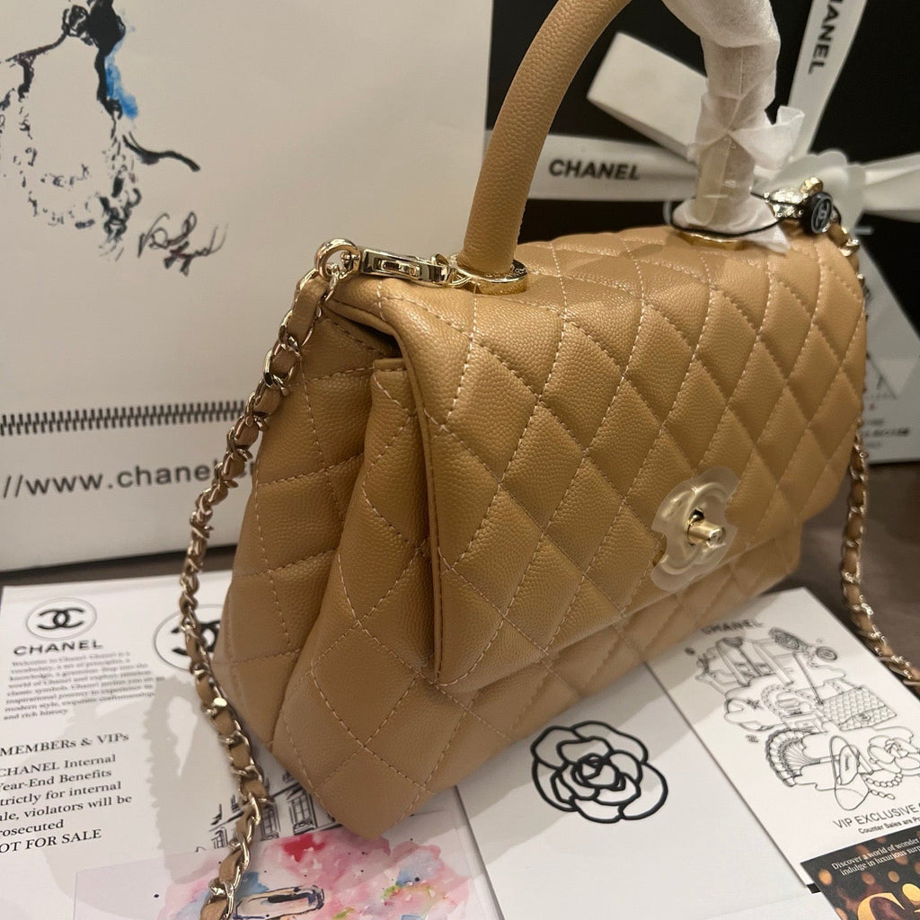 Mini Caramel Caviar Coco Top Handle Luxury Gift AU Lovely Pink Cherry