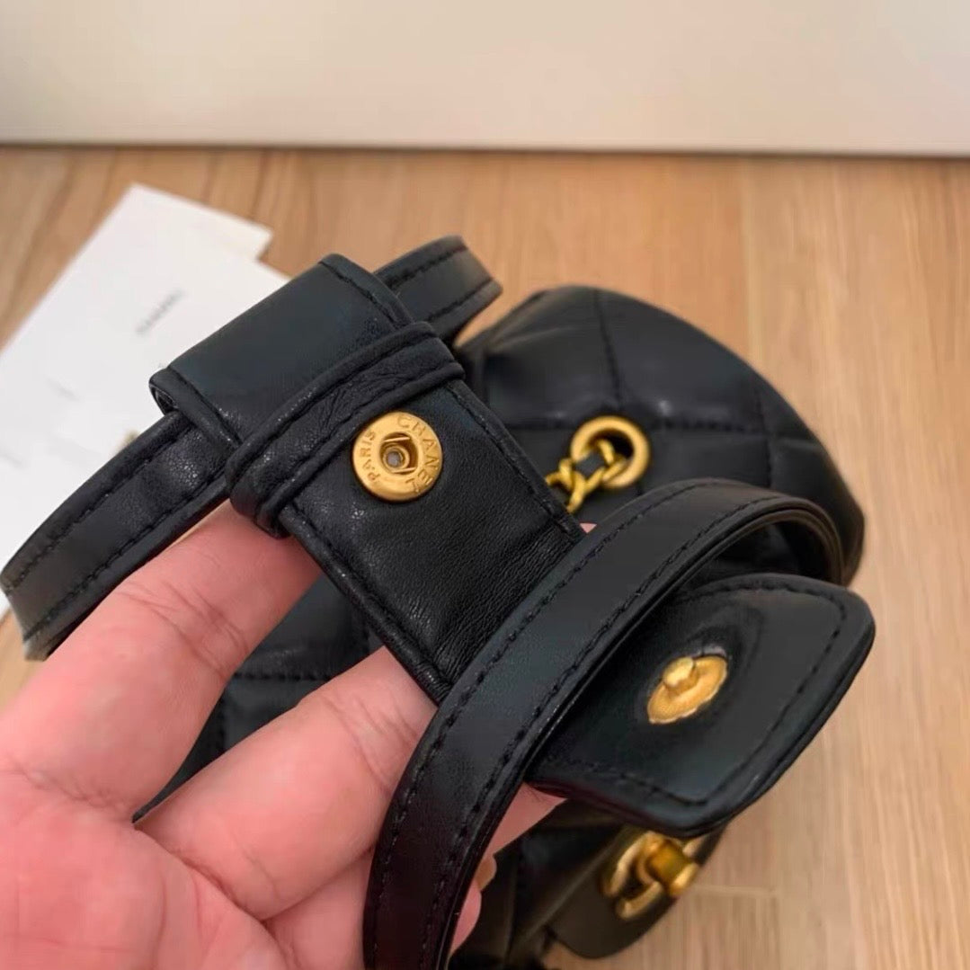 Leather mini Bowling Bag