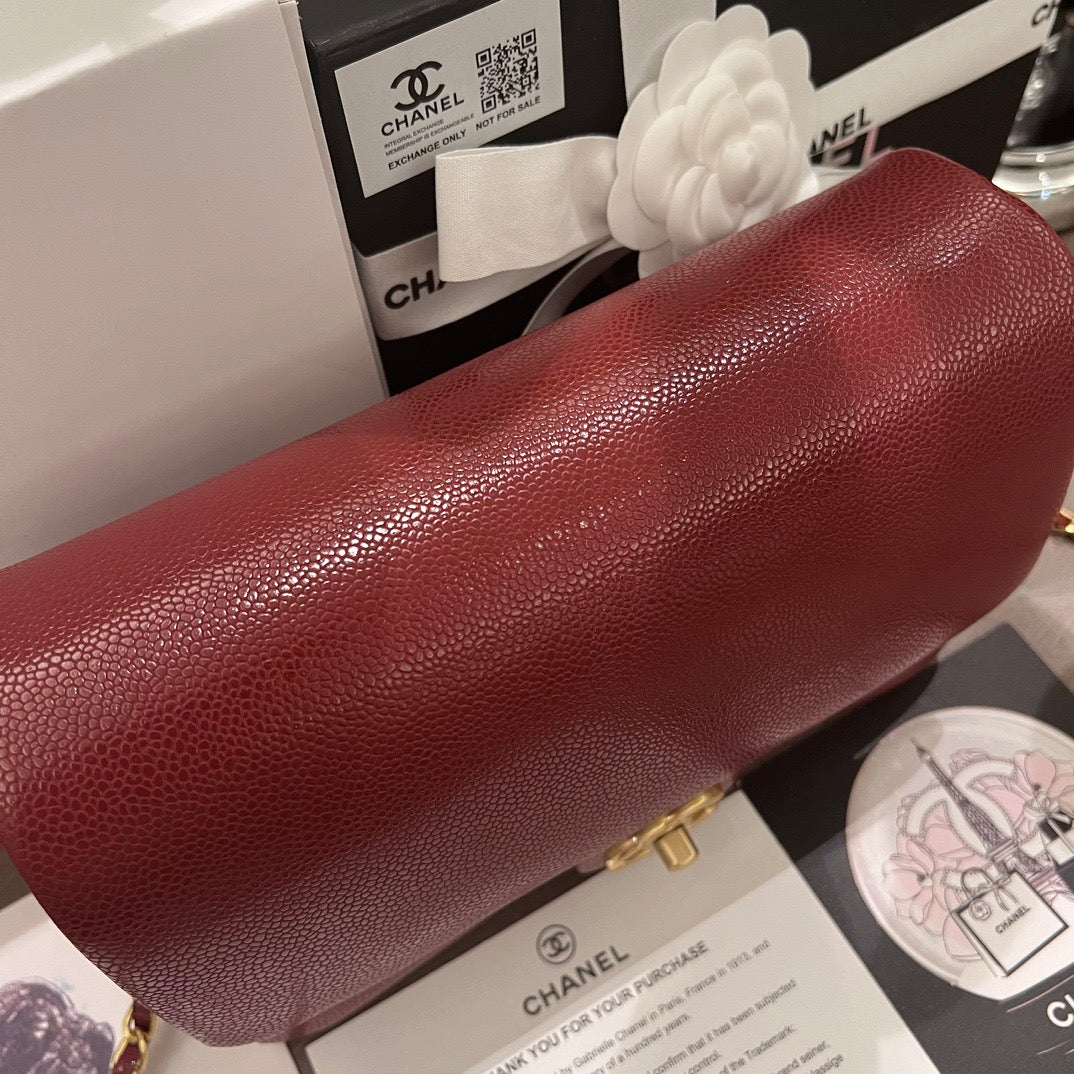Maroon Caviar Leather Bag