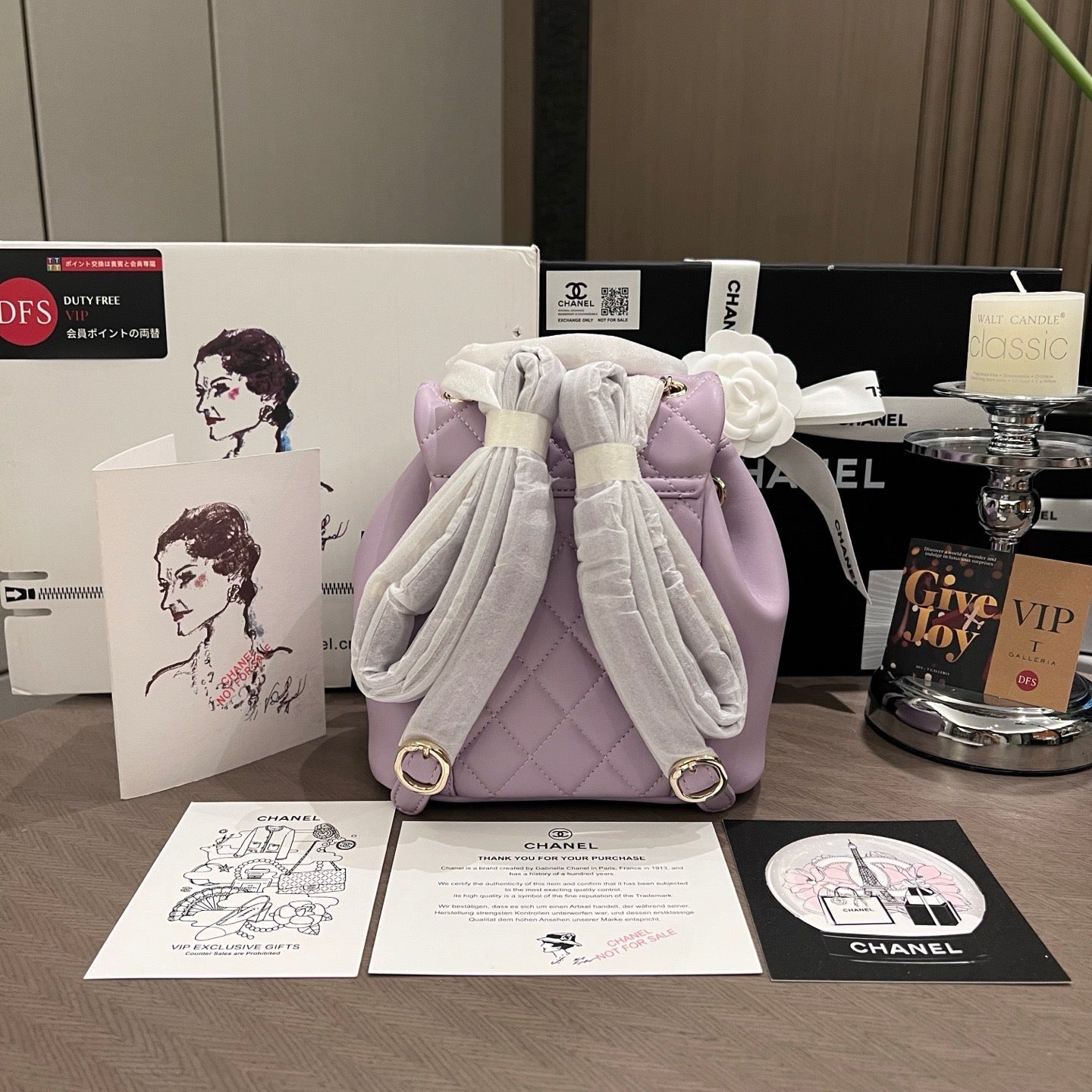 Lilac Leather Mini Backpack