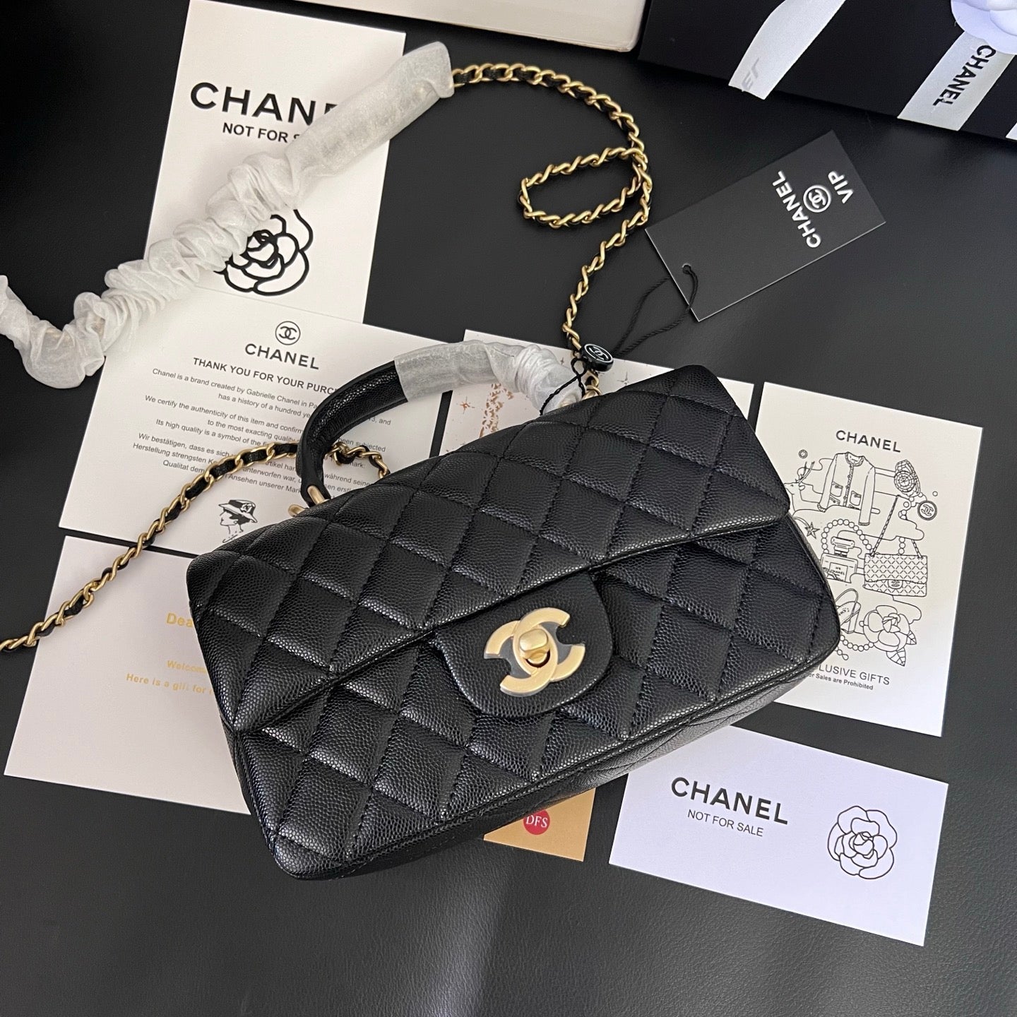 Black Sheepskin 24A Handle Flap Bag