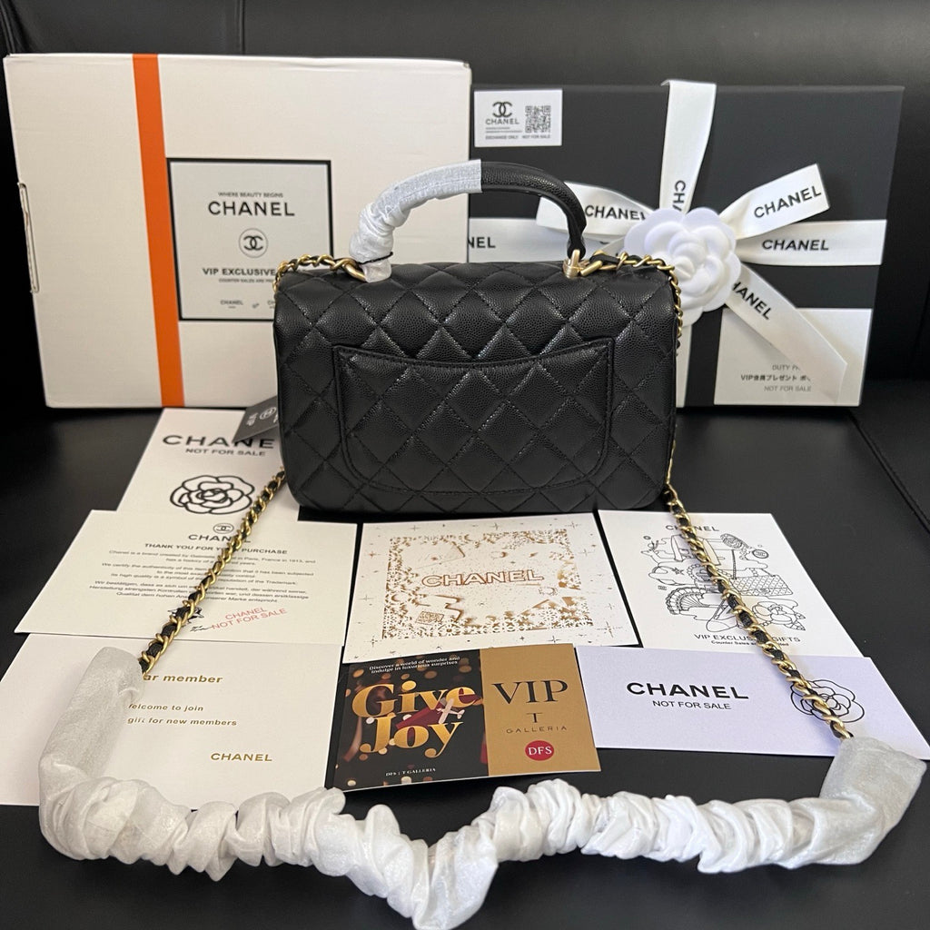 Black Sheepskin 24A Handle Flap Bag