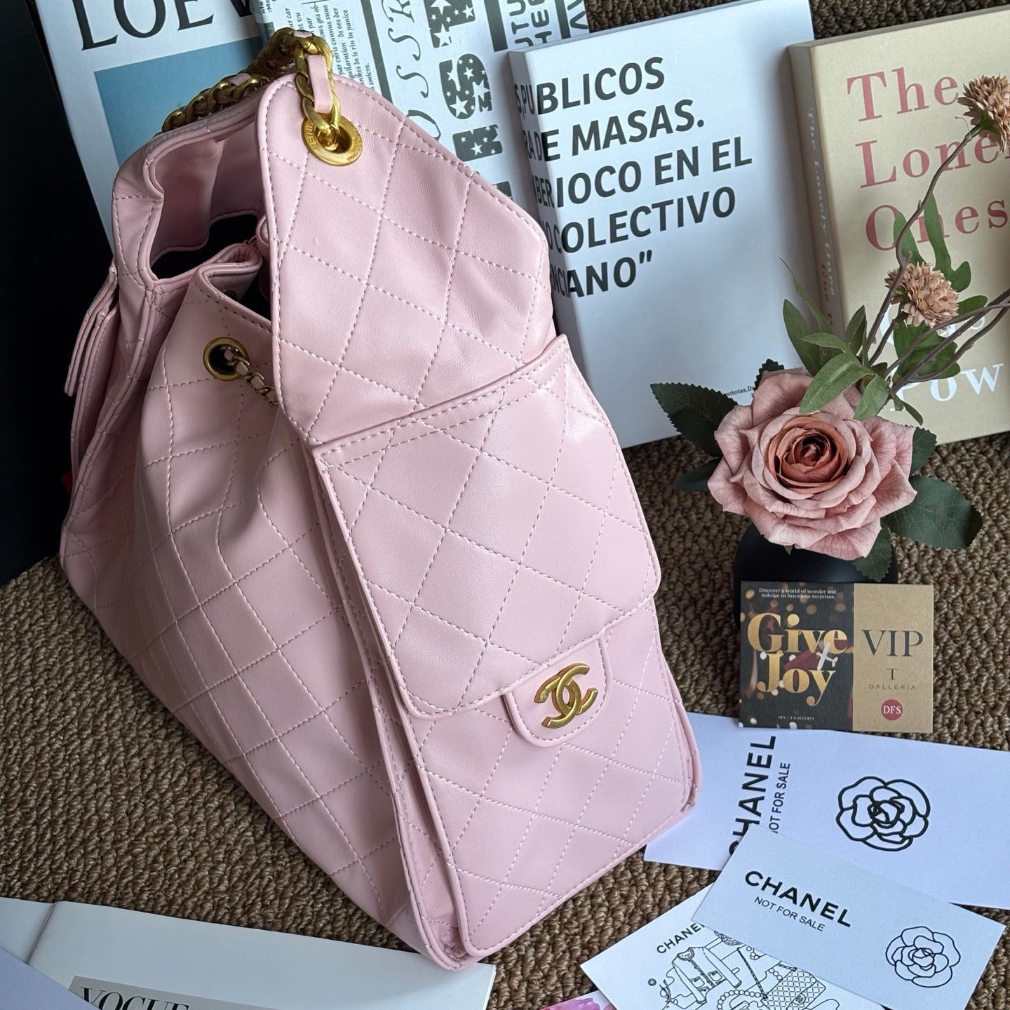 Light Pink Sheepskin Hobo Bag