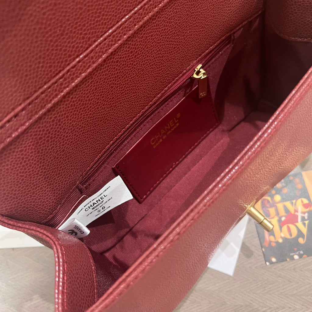 Maroon Caviar Leather Bag