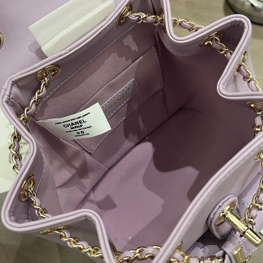 Lilac Leather Mini Backpack