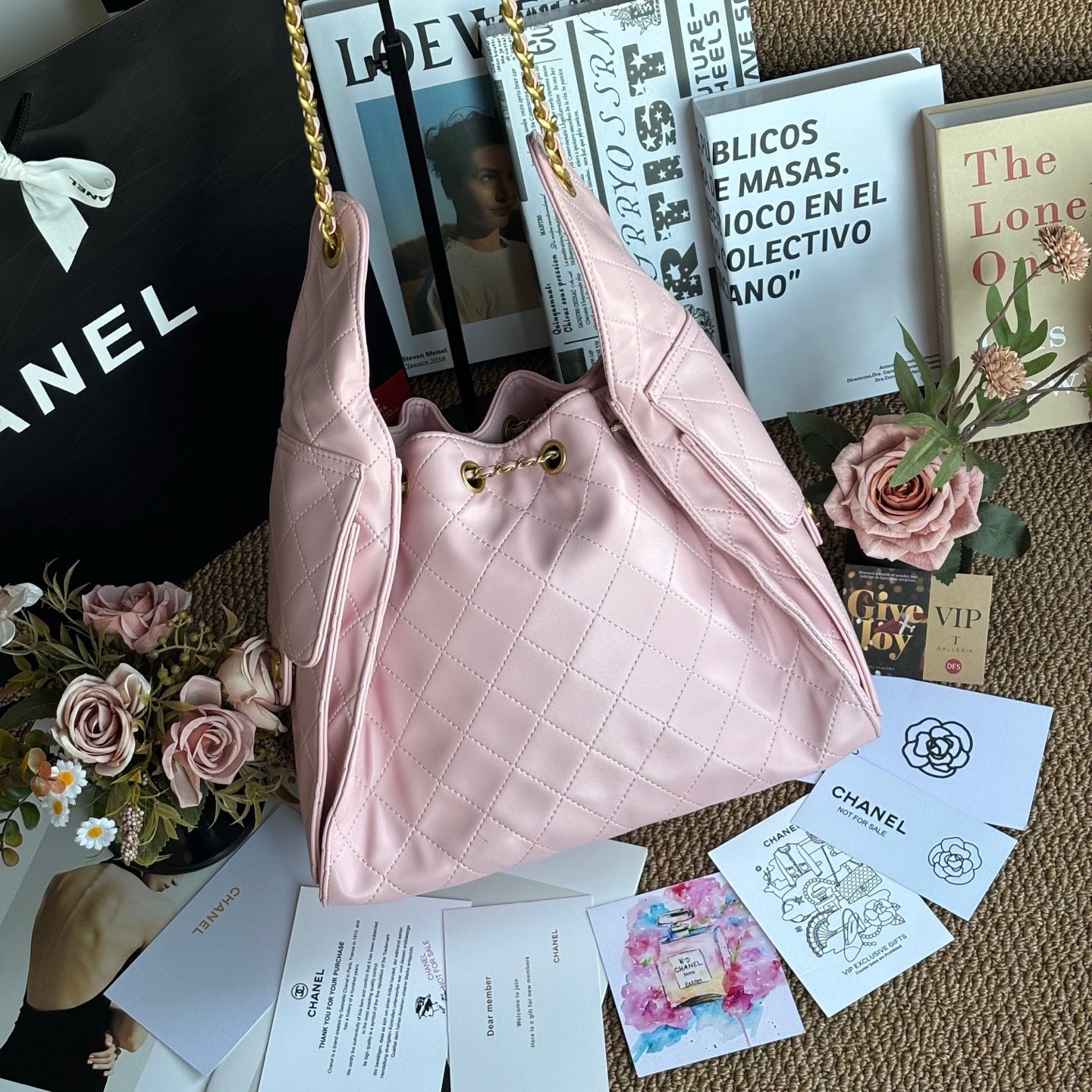 Light Pink Sheepskin Hobo Bag