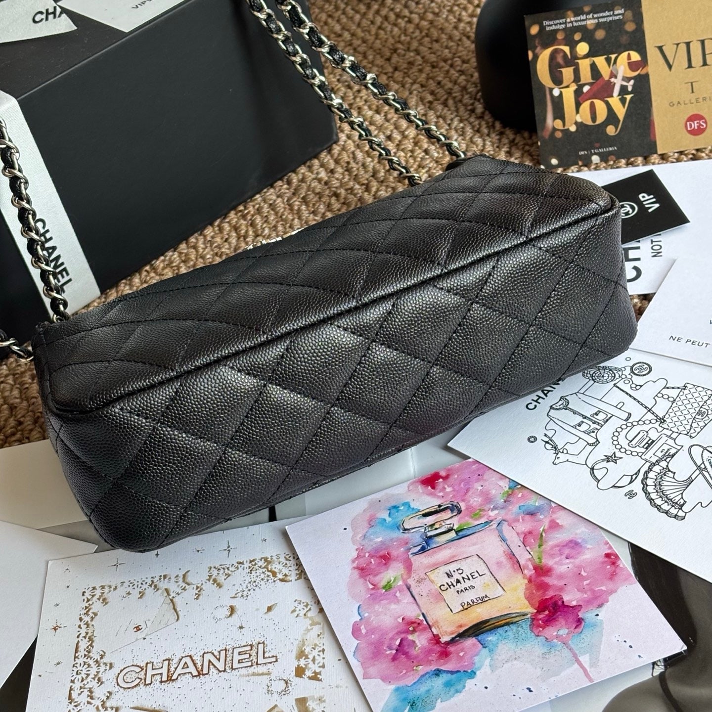 Black 25B Leather shoulder | Crossbody Bag 22x13cm Lovely Pink Cherry
